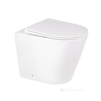 унітаз Qtap Swan підлоговий, безободковий з сидінням Soft-close (QT16223178W)