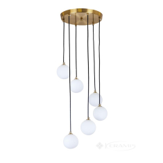 світильник підвісний Levistella каскадний з кулями, бронза (761P1006F-6 BRZ+WH (300))