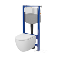 инсталляционный комплект Cersanit Aqua + унитаз Zen Pro подвесной с сиденьем, белый (S701-799)