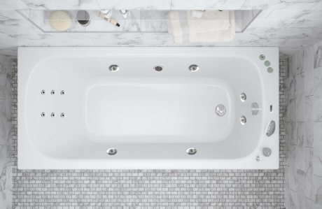 Гідромасажна ванна WGT Rialto Orta 170x70 HYDRO LINE TRE + корпус + рама + злив /перелив (RLTORT170HLTMPGW)