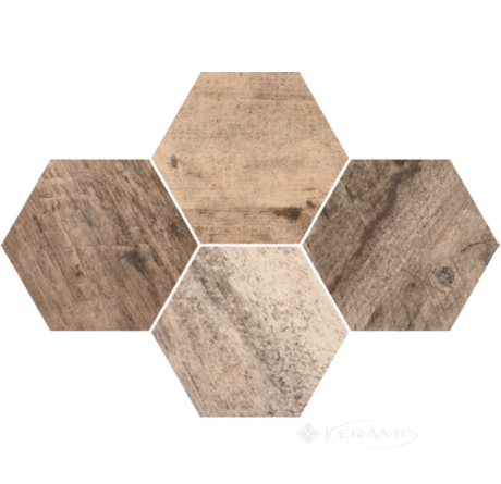 Мозаика Stargres 28,3x40,8 timber heksagon