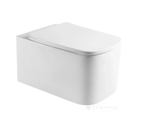 унітаз Imprese Tomik підвісний 55,5х37,5х33,5 без обідка, змив Торнадо, сидіння duroplast, білий (с06800933)