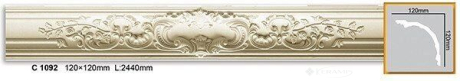 Карниз Elite Decor Gaudi Decor 12x12x244 с орнаментом белый (C 1092)