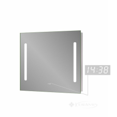 зеркало Sanwerk Lava 80x3,5x65 Stella  с подсветкой и часами (ZL0000140)