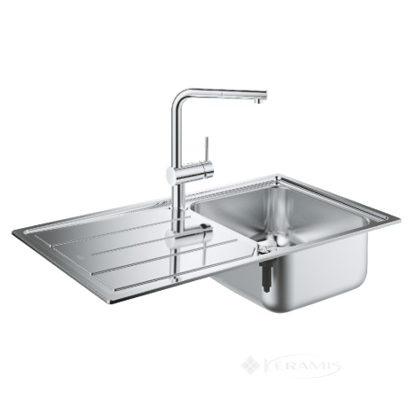 Кухонна мийка Grohe K500 50x86 нержавіюча сталь + змішувач для кухні Grohe Minta (31573SD0)