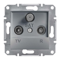 розетка Schneider Electric Asfora TV-R-SAT, 1 пост., без рамки, сталь (EPH3500262)
