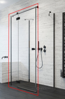 душові двері Radaway Essenza New Black KDJ+S 120x200 скло прозоре, праві (1385024-54-01R)