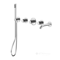 змішувач для душу та ванни Paffoni Modular box термостатичний прихованого монтажу, сталь (MDE001ST)