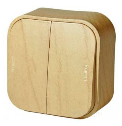 Вимикач Legrand Quteo 2 кл., 10 А, дерево (782262)