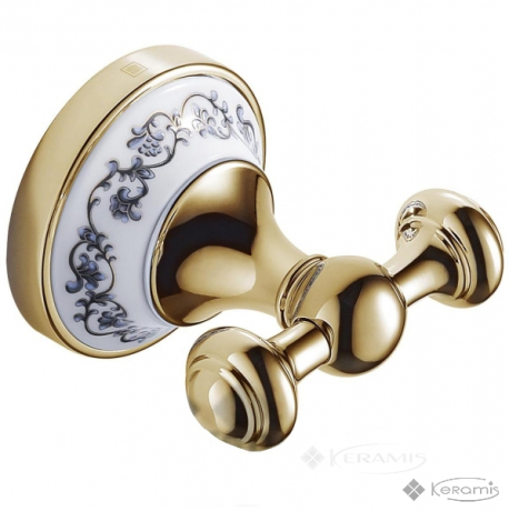 Двойной крючок для банных халатов Devit Charlestone Ceramic золото (A3054142G)