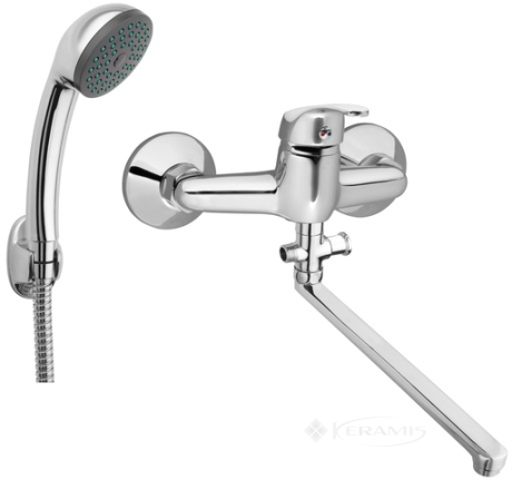 Змішувач для ванни і душа Ferro Basic з душовим комплектом, хром (BBC55A)