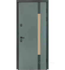 двері вхідні Булат Cottage 950x2050x95 права модель 705/431, metalic grey/білий атласний (0007)