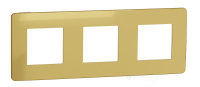 рамка Schneider Electric Unica New 3 пост., золотая, бежевая (NU280660)
