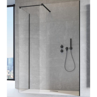 душова перегородка Radaway Modo XII 100 безпечне скло, прозоре, чорна (389304-54-01)