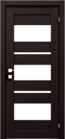 дверное полотно Rodos Modern Polo 600 мм, с полустеклом, венге шоколадный