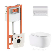 унитаз Qtap Taurus Ultra Quiet + инсталляционная система Nest + линейная клавиша хром (QTTAU26W4911649875)