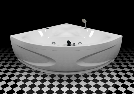 Гідромасажна ванна WGT Rialto Garda 150x150 hydro+сифон+фронтальна панель