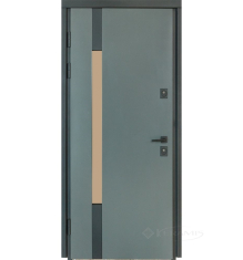 двері вхідні Булат Cottage 950x2050x95 ліва модель 705/431, metalic grey/білий атласний (0007)