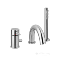 смеситель для ванны Paffoni Light встраиваемый в борт, сталь (LIG047ST)