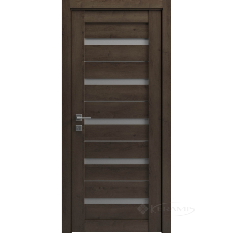 Дверне полотно Grand Lux 4 600 мм, напівскло сатин, мадагаскар