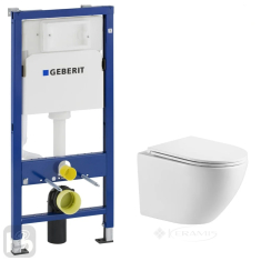 інсталяційний комплект Geberit Duofix + унітаз Rozkos підвісний з сидінням (c06310103+458.103.00.1)