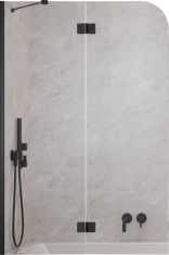 штора для ванны Radaway Garda PND II 100х150 левая, прозрачное стекло, черный (10720100-54-01L)