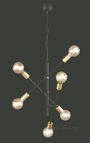 Підвісний світильник Trio Cross, чорний матовий, 6 ламп (306700632)