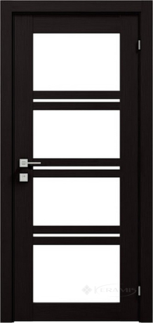Дверное полотно Rodos Modern Quadro 600 мм, со стеклом, венге шоколадный