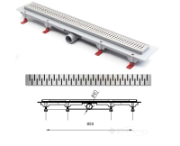 душевой канал MCH С горизонтальным фланцем, решетка Медиум 85 см (CH-850M)