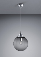 подвесной светильник Trio Midas, хром, дымчатый, 30 см (301600106)