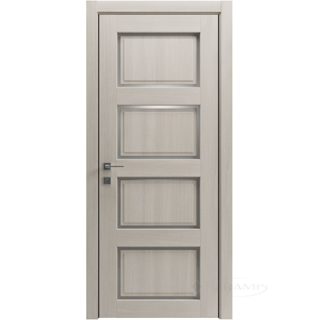 Дверне полотно Rodos Style 4 800 мм, полустекло, крем