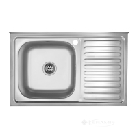 кухонна мийка Kroner Satin 80х50х18 сталь (Satin-5080L08180) CV022820
