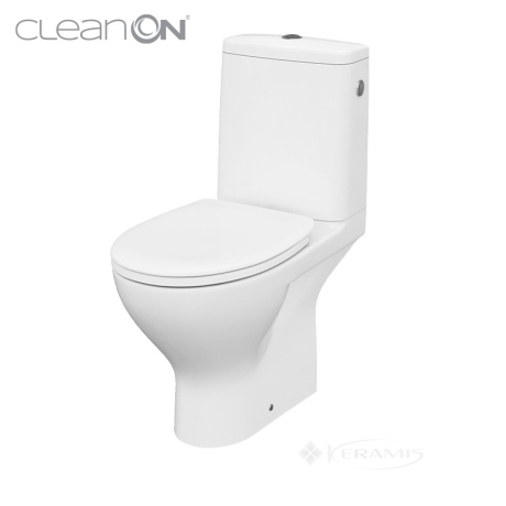 Унитаз-компакт Cersanit Moduo CleanOn, без ободка, сиденье дюропласт (K116-001)