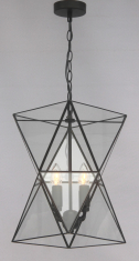 підвісний світильник Wunderlicht Iceland, чорний/прозраный, 4 лампи (YW3166-P4)