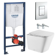 інсталяційний комплект Grohe Rapid SL з клавішею змиву + унітаз Kubik підвісний з сидінням (c06810203+38772001)
