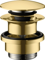 донний клапан для умивальника Hansgrohe push-open для раковини і біде, золото (50100990)