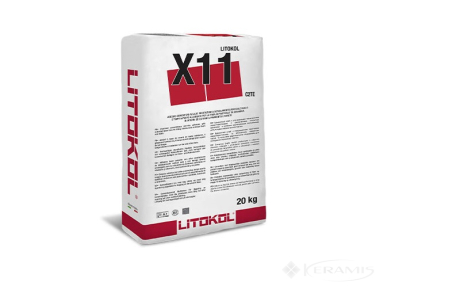 Клей для плитки Litokol X11 цементна основа сірий 20 кг (X110020)