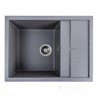 кухонная мойка Valeso Lotos 65x50x20 на столешницу, гранит, серый мусон (SP000047413)