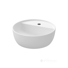 умывальник Cersanit Moduo 40x40 с отверстием для смесителя, на столешницу круглый, белый (K116-153)