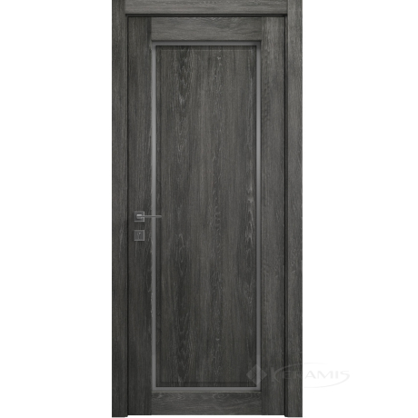 Дверное полотно Rodos Style 1 800 мм, полустекло, дуб шале графит