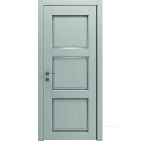 Дверное полотно Rodos Style 3 800 мм, полустекло, сосна браш mint