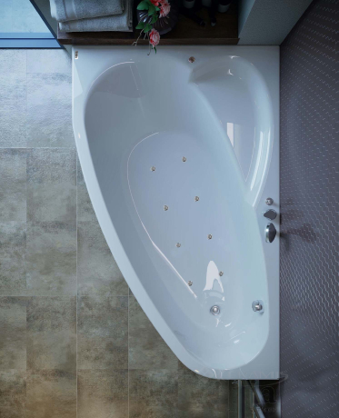 Гидромассажная ванна WGT Rialto Como 180x110 AERO LINE левая + корпус+рама+слив/перелив (RLTCM180LARLPGW)