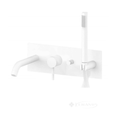 змішувач для ванни Paffoni Light, Bianco Opaco, прихований монтаж, білий матовий (LIG001BO)