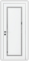 дверное полотно Rodos Loft Porto 2 600 мм, с полустеклом, белый мат