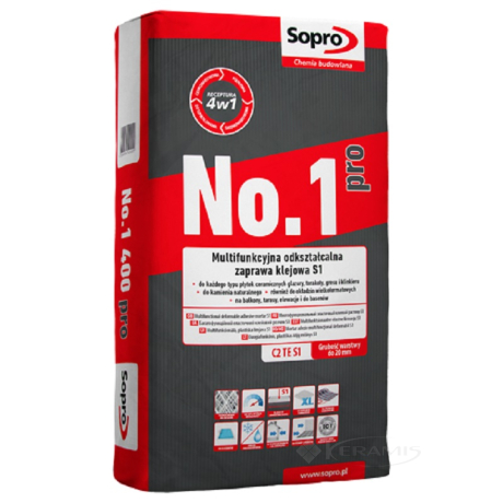 Клей для плитки Sopro No.1 Pro цементна основа, 22,5 kg (400P /22,5)
