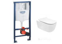унітаз Rea Матео Rimless + інсталяція Grohe Rapid SL, клавіша (REA-C1258 + 38772001)