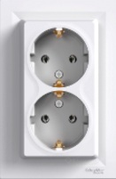 розетка Schneider Electric Asfora 2 пост., 16 А, 250 В, з/к, с рамкой, белая (EPH9900121)