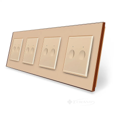 выключатель сенсорный Livolo Sense 8 сенсоров (2-2-2-2), золотой стекло (VL-C7FC2/FC2/FC2/FC2-8AP)