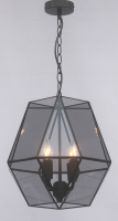 підвісний світильник Wunderlicht Iceland, чорний/димчастий, 4 лампи (YW3172-P4)