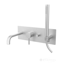 змішувач для ванни та душу Paffoni Light, прихований монтаж, сталь (LIG001ST)